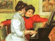 Pierre Renoir Yvonne and Christine Lerolle Playing the Piano France oil painting reproduction